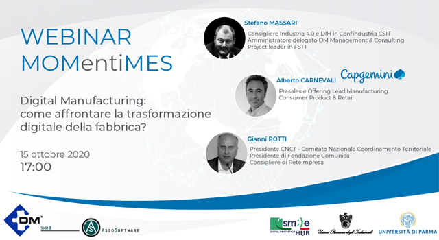 MOMentiMES: secondo webinar dedicato alla trasformazione digitale della fabbrica – 15 ottobre ore 17